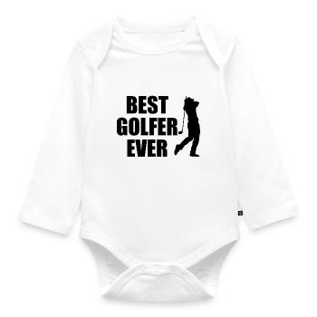 Meilleur golfeur jamais cadeau sport golf trou - Body Bébé bio manches longues - blanc - Devant