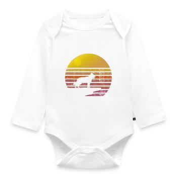 Swiss Shepherd Sunrise Cliff - Organic Longsleeve Baby Bodysuit - white - Front