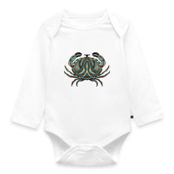 Krabbe - Baby Bio-Langarm-Body - Weiß - Vorne