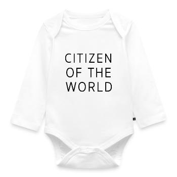 Citizen of the World World Citizen Travel Gift - Organic Longsleeve Baby Bodysuit - white - Front