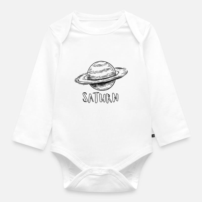 Saturne - Body Bébé bio manches longues - blanc