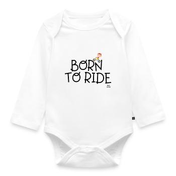 Born To Ride - Organic Longsleeve Baby Bodysuit - white - Front