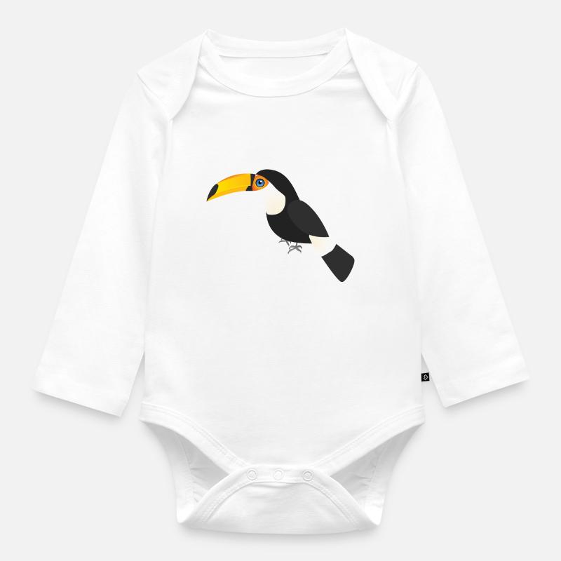 Toucan géant - Body Bébé bio manches longues - blanc