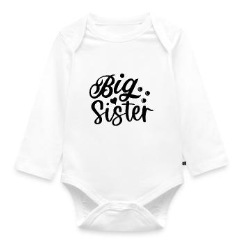 Big Sister - Baby Bio-Langarm-Body - Weiß - Vorne