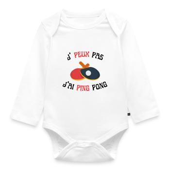 J'peux pas j'ai ping pong - Body Bébé bio manches longues - blanc - Devant