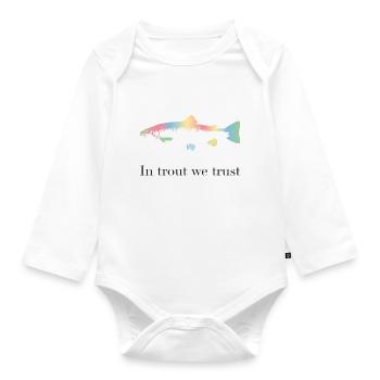 Auf Forellen vertrauen wir - Baby Bio-Langarm-Body - Weiß - Vorne