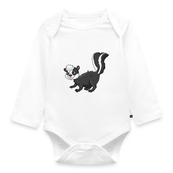 Stinktier - Baby Bio-Langarm-Body - Weiß - Vorne