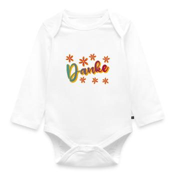 Danke - Baby Bio-Langarm-Body - Weiß - Vorne