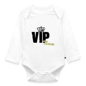 vip team - Baby Bio-Langarm-Body - Weiß - Vorne
