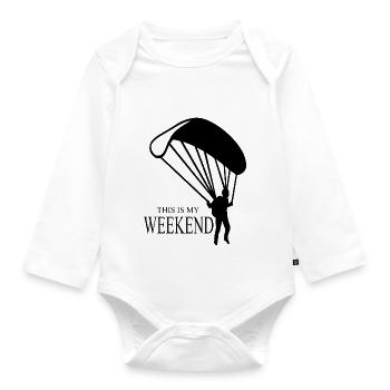 Paragliding - Baby Bio-Langarm-Body - Weiß - Vorne