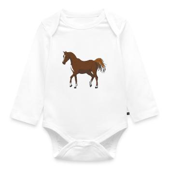 Horse - Organic Longsleeve Baby Bodysuit - white - Front