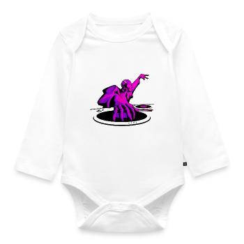 disc jockey - Organic Longsleeve Baby Bodysuit - white - Front