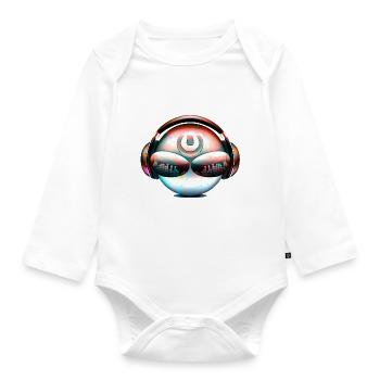 Disc jockey Music - Organic Longsleeve Baby Bodysuit - white - Front