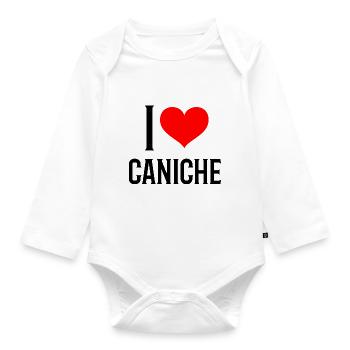 i heart caniche - j'aime mon caniche - Body Bébé bio manches longues - blanc - Devant