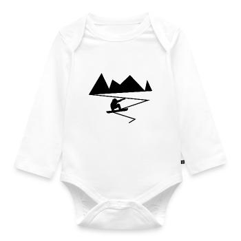 Snowboard Snowboarder - Baby Bio-Langarm-Body - Weiß - Vorne
