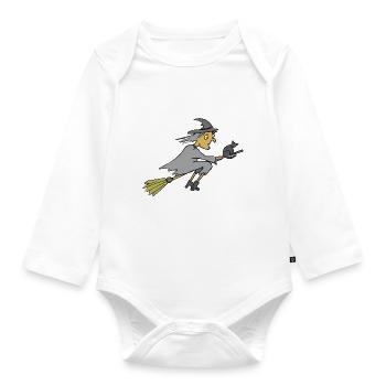 Witch, Halloween, witch - Organic Longsleeve Baby Bodysuit - white - Front