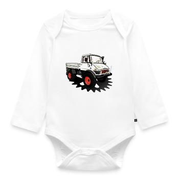 Unimog - Oldtimer - Offroad - Dispositif moteur universel - Body Bébé bio manches longues - blanc - Devant