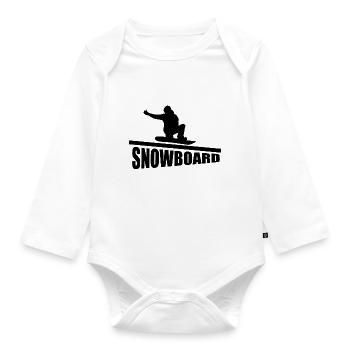 Snowboard Snowboarder - Baby Bio-Langarm-Body - Weiß - Vorne