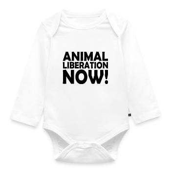 Animal liberation now - Baby Bio-Langarm-Body - Weiß - Vorne