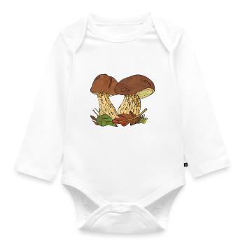 Fungi - Organic Longsleeve Baby Bodysuit - white - Front