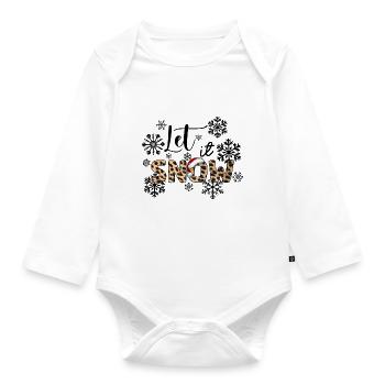 Qu’il neige ! Noël avec Leopard Design - Body Bébé bio manches longues - blanc - Devant