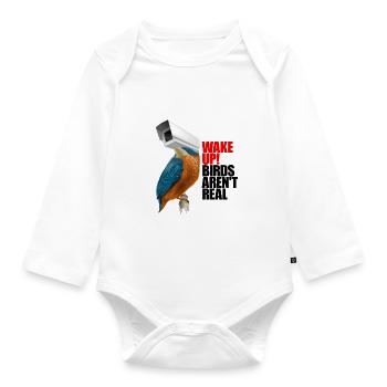 birds aren't real - Baby Bio-Langarm-Body - Weiß - Vorne