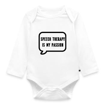 Speech therapist Speech therapist Speech therapist Speech therapist - Organic Longsleeve Baby Bodysuit - white - Front