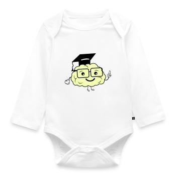 smart brain 02 - Organic Longsleeve Baby Bodysuit - white - Front