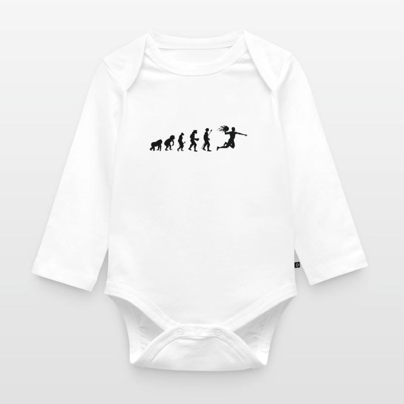 Handball evolution gift idea Organic Longsleeve Baby Bodysuit