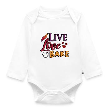 bäcker lustige sprüche brotkasten arbeit spruch - Baby Bio-Langarm-Body - Weiß - Vorne