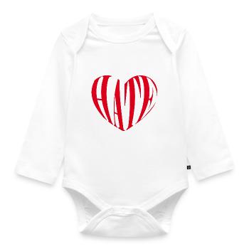 Herz Hate Anti Valentinstag Humor Single - Baby Bio-Langarm-Body - Weiß - Vorne