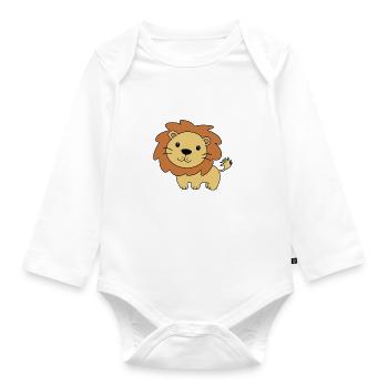 Lion - Organic Longsleeve Baby Bodysuit - white - Front