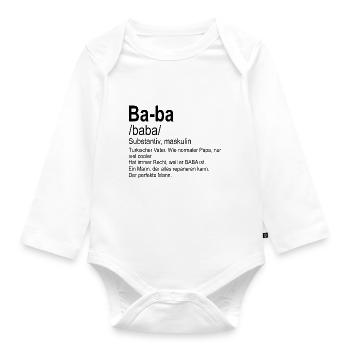 Türkischer Baba | Vatertagsgeschenk EN IYI BABA - Baby Bio-Langarm-Body - Weiß - Vorne