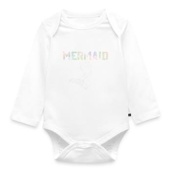 Mermaid Mom Mermaid Mama Saying - Organic Longsleeve Baby Bodysuit - white - Front