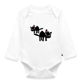 Team lustige Katzen - Baby Bio-Langarm-Body - Weiß - Vorne