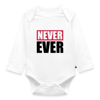Never Ever Bar - Organic Longsleeve Baby Bodysuit - white - Front