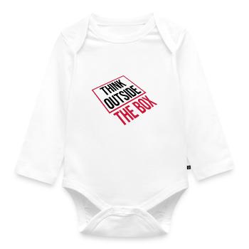 Thinking outside perspective - Organic Longsleeve Baby Bodysuit - white - Front