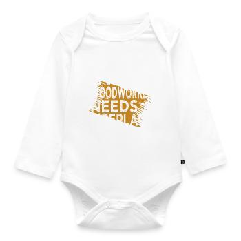 statement gift joke aaron carpenter tshirts tree - Organic Longsleeve Baby Bodysuit - white - Front