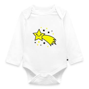Sternschnuppe - Baby Bio-Langarm-Body - Weiß - Vorne