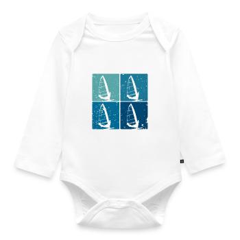 Planche à voile Planche à voile Vagues Eau de vent - Body Bébé bio manches longues - blanc - Devant