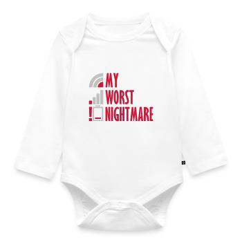 My worst nightmare Logos - Organic Longsleeve Baby Bodysuit - white - Front