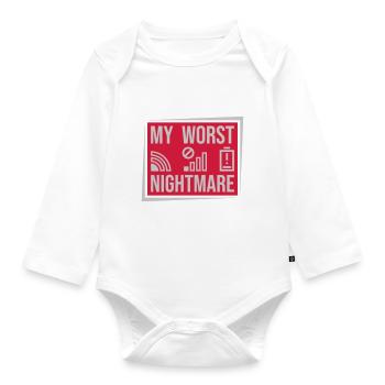 Shield my worst nightmare - Organic Longsleeve Baby Bodysuit - white - Front