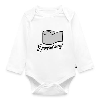 J’ai fait caca aujourd’hui citation - Body Bébé bio manches longues - blanc - Devant