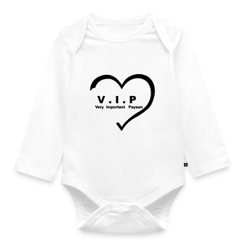 Very Important Paysan VIP coeur 01 - Body Bébé bio manches longues - blanc - Devant