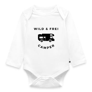 wild frei - wohnmobil - Baby Bio-Langarm-Body - Weiß - Vorne