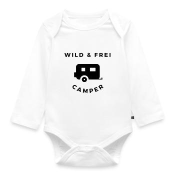 wild frei - Wohnwagen - Baby Bio-Langarm-Body - Weiß - Vorne