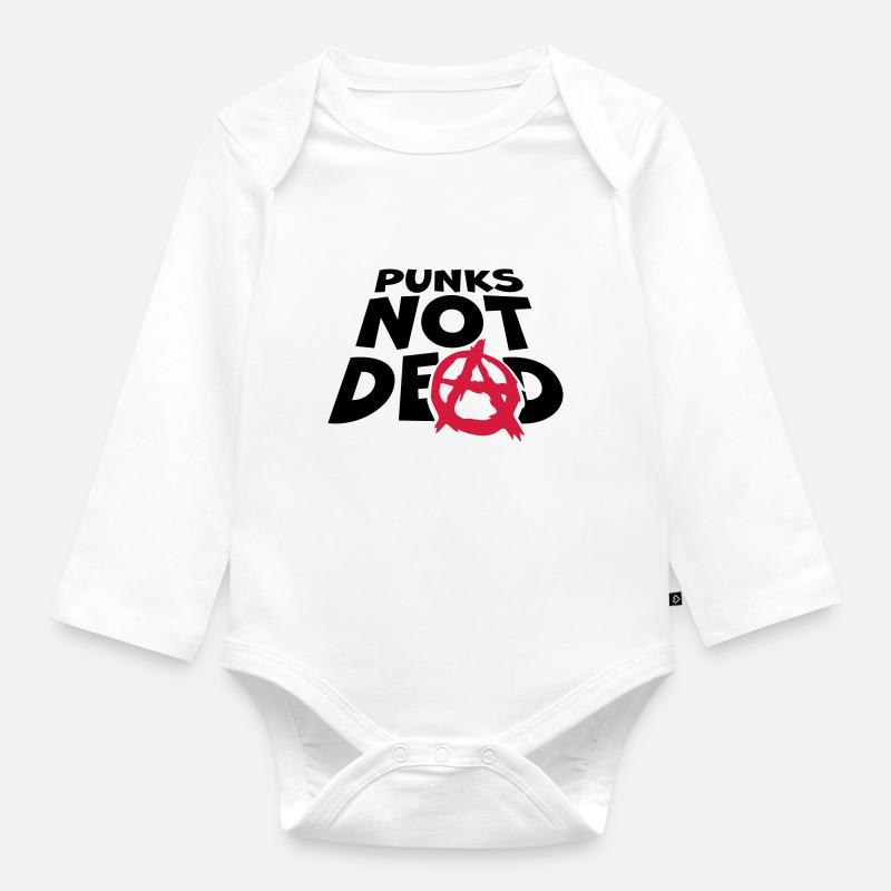 punks not dead Zitat - Baby Bio-Langarm-Body - Weiß