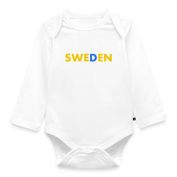 Suède - Body Bébé bio manches longues - blanc - Devant