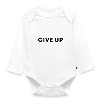Bowelbabe Fun - Don't Give Up - Organic Longsleeve Baby Bodysuit - white - Front
