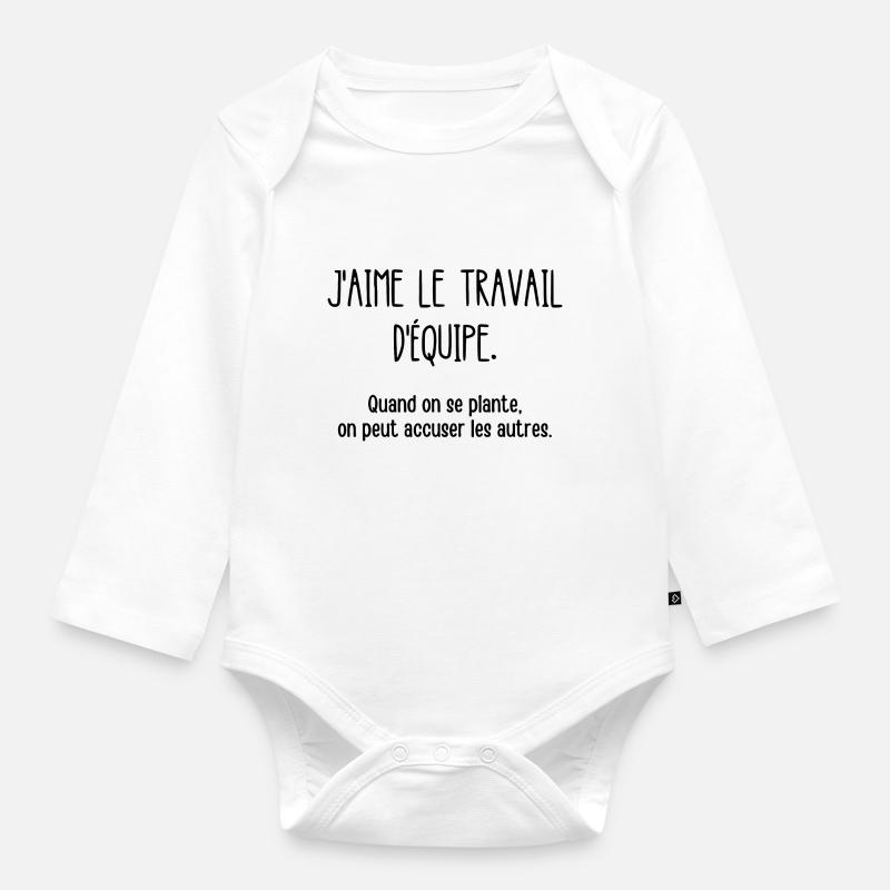 travail d'équipe - Body Bébé bio manches longues - blanc